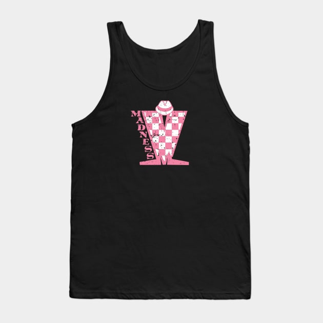 Madness Vintage Checkerboard Pink & White Tank Top by Skate Merch